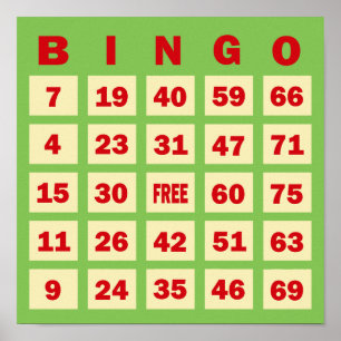 Bingo-kort Poster