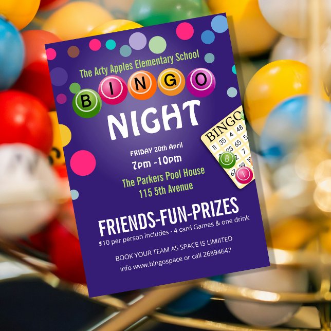 Bingo kul natt inbjudan fundraiser (Skapare uppladdad)