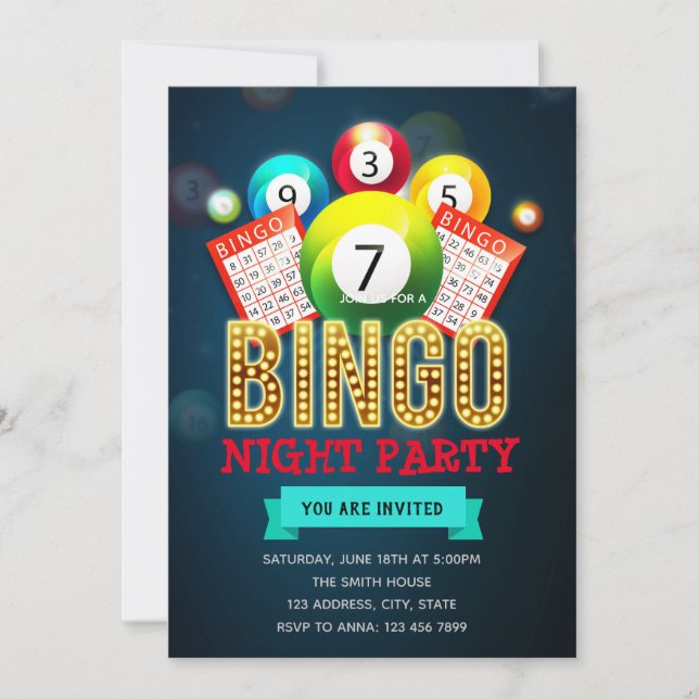 Bingo-kvällsinbjudan Inbjudningar (Framsida)