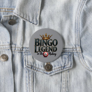 Bingo Legend Crowned i Guld Retro Typography Knapp