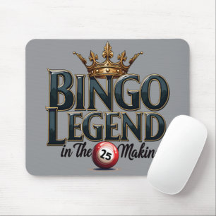 Bingo Legend Crowned i Guld Retro Typography Musmatta