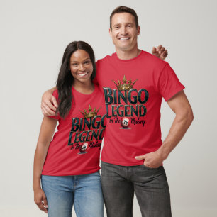 Bingo Legend Crowned i Guld Retro Typography T Shirt