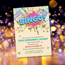 BINGO lotteri kort skolgemenskap rolig kväll