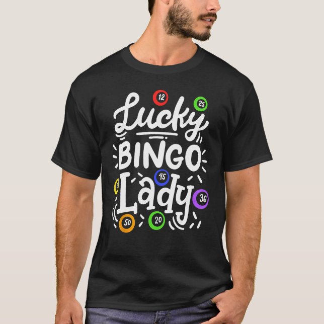 Bingo Lucky Bingo Lady T Shirt (Framsida)