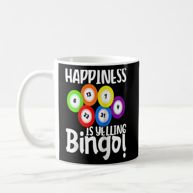 Bingo lycka är Yelling Bingo Raglan Baseball Kaffemugg (Vänster)