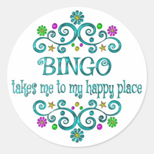 Bingo Lycklig Ställe Runt Klistermärke