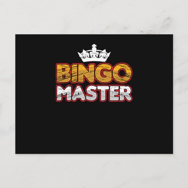 Bingo Master Lucky Game Player Gambling Spelare Gi Vykort (Framsida)