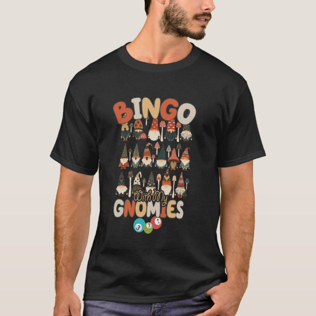 Bingo med min kvinnas Manar Funny Bingo Gnome T Shirt (Framsida)