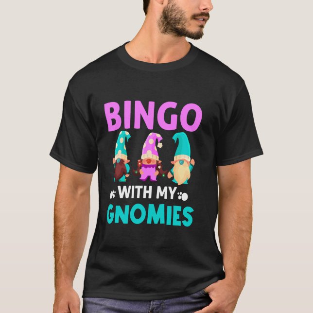 Bingo med min kvinnas Manar Funny Bingo Gnome T Shirt (Framsida)