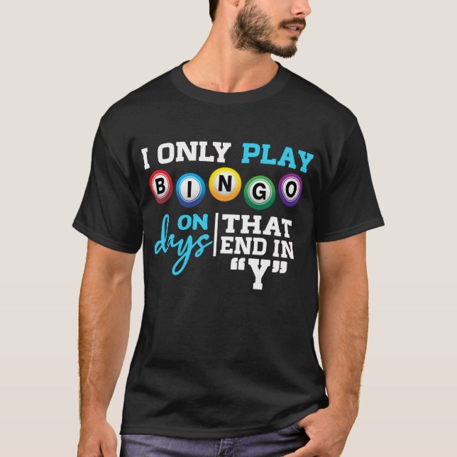 Bingo-missbrukare Grandma Grandpa Bingo Gambling T Shirt (Framsida)