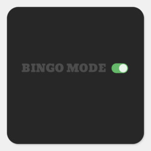 Bingo Mode Funny Fyrkantigt Klistermärke