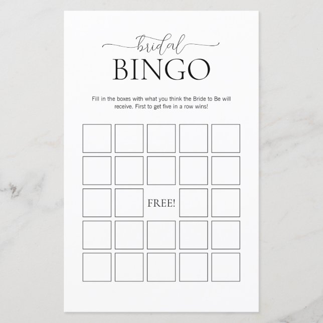 Bingo-Möhippa med enkel minimal Möhippa (Framsida)