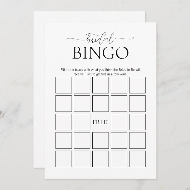 Bingo-Möhippa med enkel minimal Möhippa Inbjudningar (Fram/baksida)
