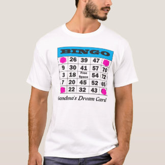 bingo mormor dröm- kort t-shirt