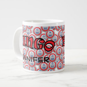 Bingo "Namn" över Bingo-bollar Jumbo Mugg