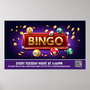 Bingo Night Banner PTO PTA Church Banner Poster