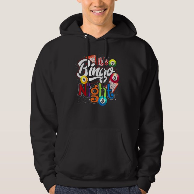 Bingo Night Bingo Player Lottery Winner Gambling B Hoodie (Framsida)