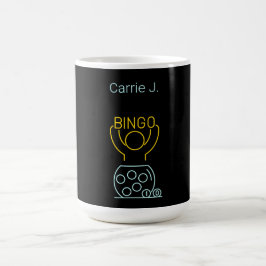 Bingo Night Neon Line Art Personlig Kaffemugg