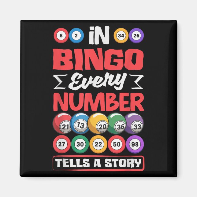 Bingo Numbers Tells Story - Favorite Lottery Gambl Magnet (Framsidan)