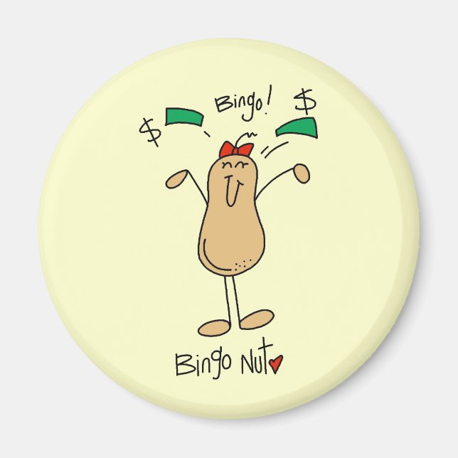 Bingo Nut T-shirts och presenter Magnet (Framsidan)