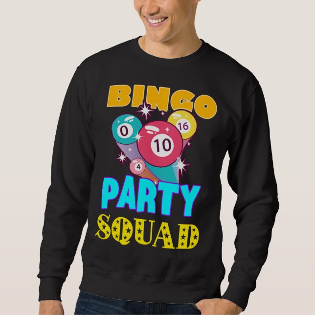 Bingo Party Squad Bingo Balls Gambling  Bingo Team Lång Ärmad Tröja (Framsida)