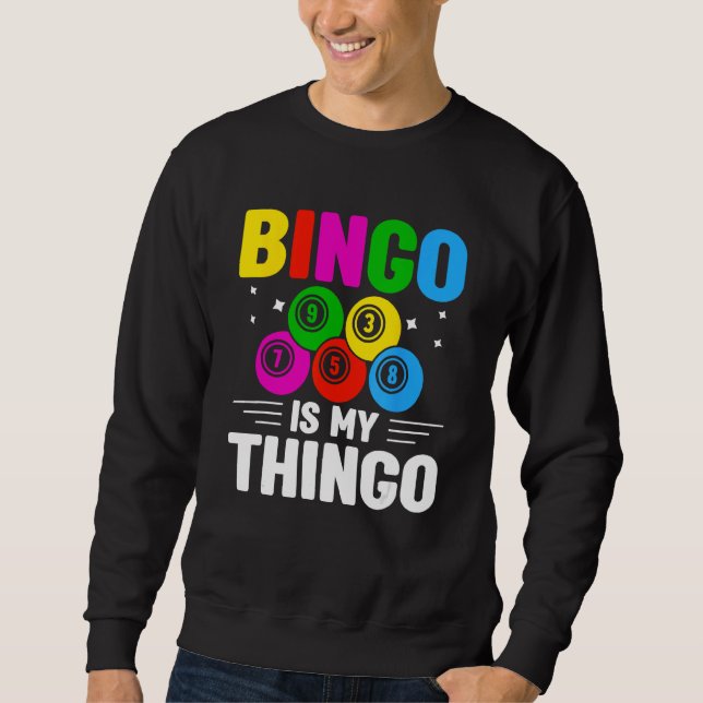 Bingo Player Bingo Halls Casino Game Card Game Bin Lång Ärmad Tröja (Framsida)