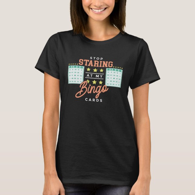 Bingo Player Gambling Bingo Marker Bingo Balls Bin T Shirt (Framsida)