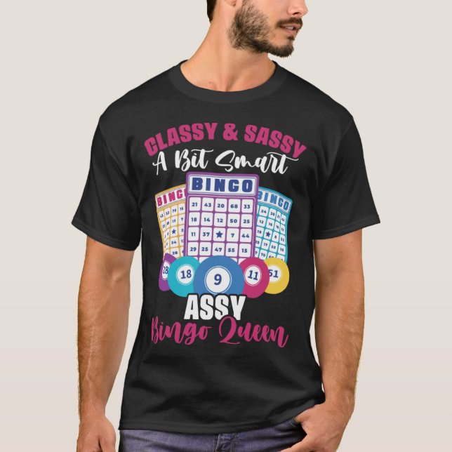 Bingo Player Gambling Lottery Bingo Card Bingo Que T Shirt (Framsida)