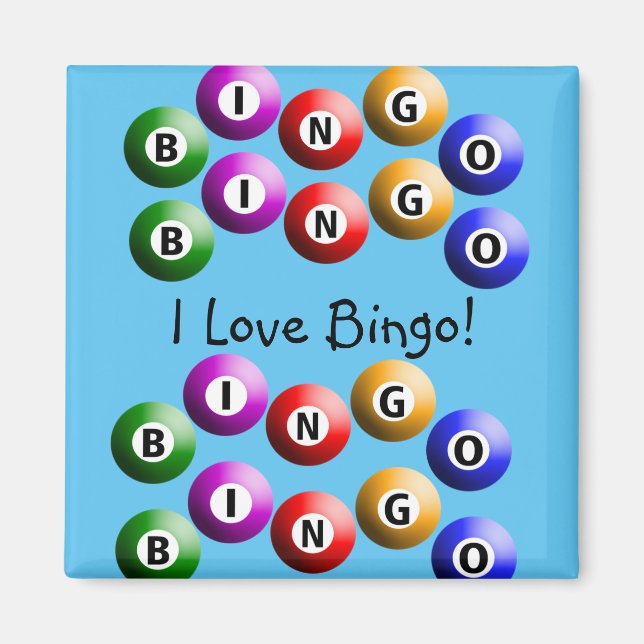 Bingo Player "I Kärlek Bingo" Blue Magnet (Framsidan)