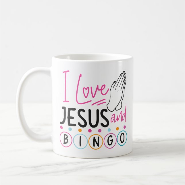 Bingo Player Jesus Faith Christian I Kärlek Jesus  Kaffemugg (Vänster)