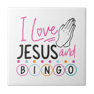 Bingo Player Jesus Faith Christian I Kärlek Jesus  Kakelplatta