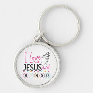 Bingo Player Jesus Faith Christian I Kärlek Jesus Rund Silverfärgad Nyckelring