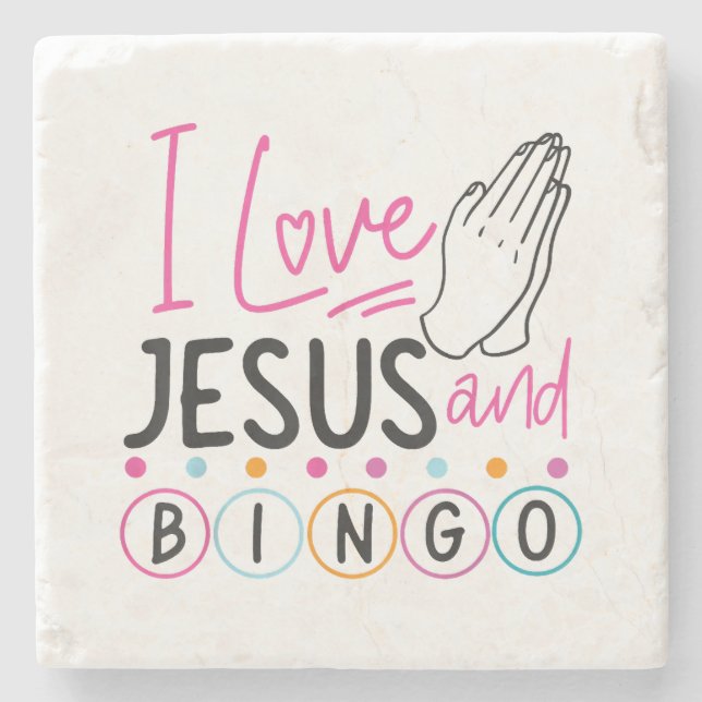 Bingo Player Jesus Faith Christian I Kärlek Jesus  Stenunderlägg (Framsidan)