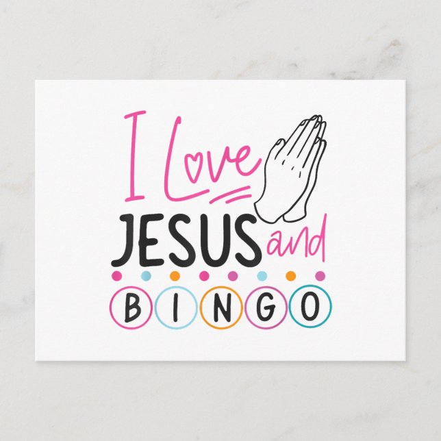 Bingo Player Jesus Faith Christian I Kärlek Jesus  Vykort (Framsida)