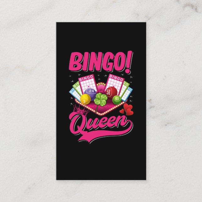 Bingo Player Queen Women Funny Bingo Girl Visitkort (Framsida)
