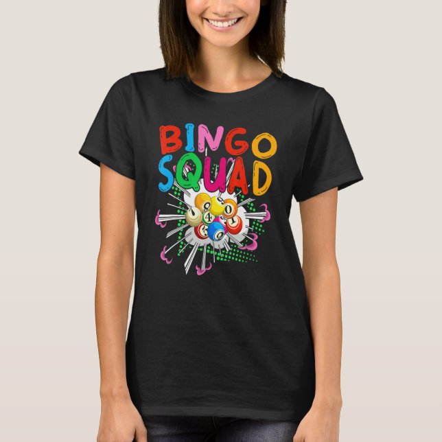 Bingo Player Squad Lottery Gambling Bingo Winner B T Shirt (Framsida)