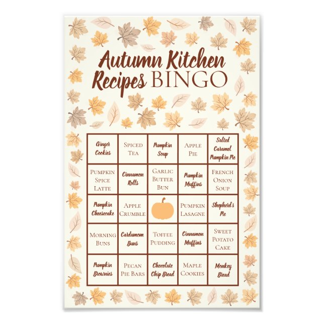 Bingo Poster höstköksrecept (Framsidan)