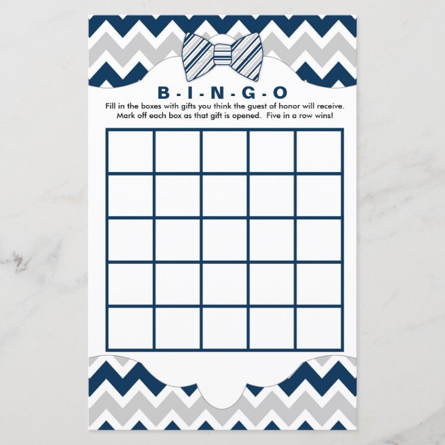 Bingo purse babydusch-spel, marinskt grått-buknr (Framsida)