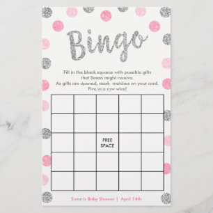 Bingo-Purse-spel, 2-sidigt Silver- och Rosa-kort
