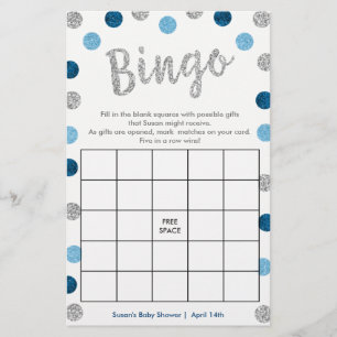 Bingo-Purse-spel, tvåsidigt Silver och blåkort