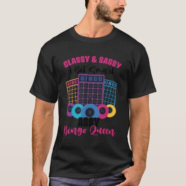 Bingo Que för Bingo Player Lottery Bingo Card T Shirt (Framsida)