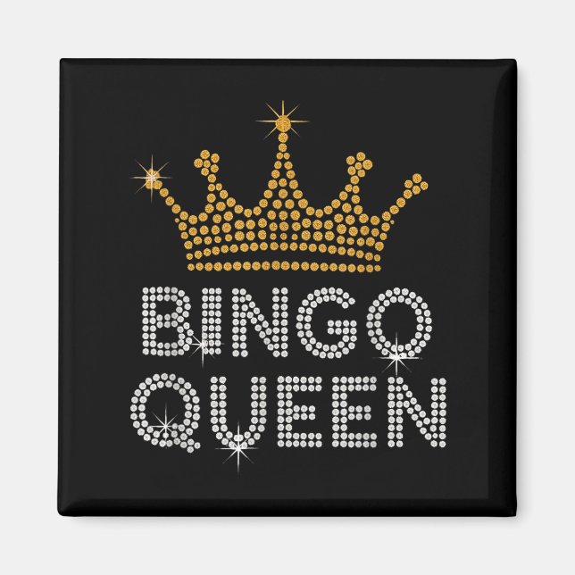 Bingo Queen Bingo Player Game Party Funny Women Gi Magnet (Framsidan)