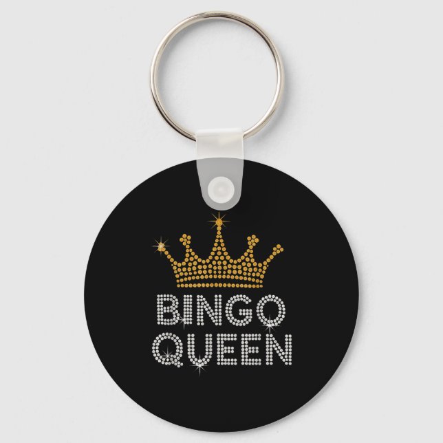 Bingo Queen Bingo Player Game Party Funny Women Gi Nyckelring (Framsida)