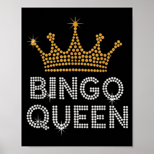 Bingo Queen Bingo Player Game Party Funny Women Gi Poster (Framsidan)