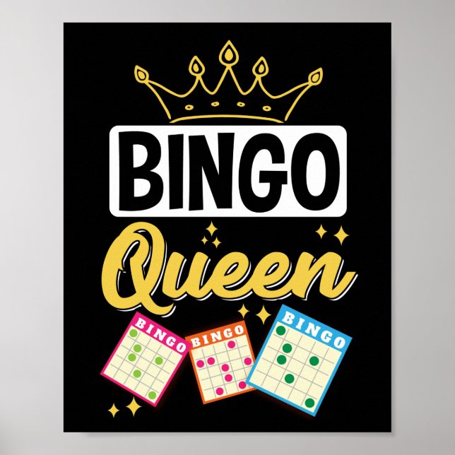 Bingo Queen Funny Lucky Gambling Poster (Framsidan)