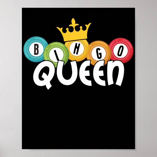 Bingo Queen Funny Lucky Gambling Poster (Framsidan)