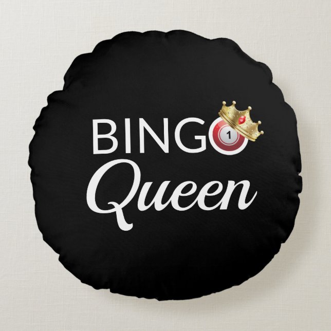 Bingo Queen Round Pillow Rund Kudde (Framsidan)