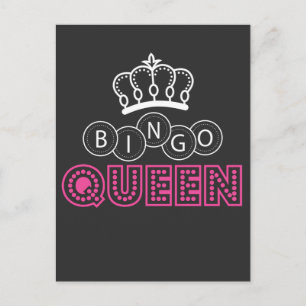 Bingo Queen Witty Gambling Humor Vykort