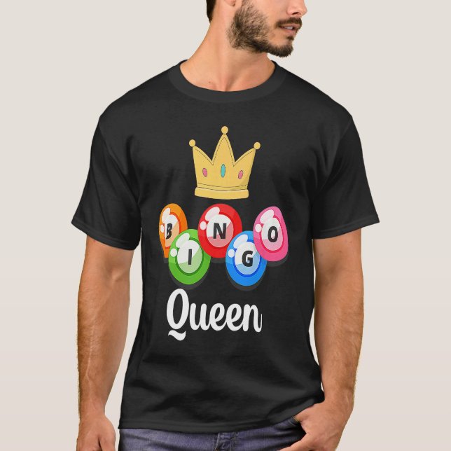 Bingo Queen Womens  Bingo Player  Caller T Shirt (Framsida)