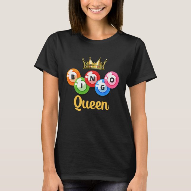 Bingo Queen Womens  Bingo Player T Shirt (Framsida)